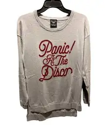 PANIC AT THE DISCO MANHEAD SWEATER CREW LONG SLEEVE PULLOVER GRAY SIZE M COTTON