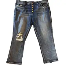 Vervet Plus Size High Rise Button Fly Boyfriend Jeans.  Size 20