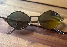 Quay PURPLE HONEY Hexagonal Sunglasses in Green and Yellow