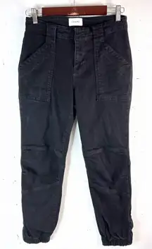 Frame Denim 29 Grunge Jogger Style Jeans in Black