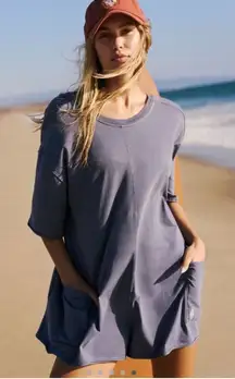 FP Movement by Free People Dusty Blue Hot Shot Romper