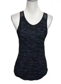 Lululemon  Sculpt Tank II Sequoia Camo Print Deep Coal Black Top Womens Size 4