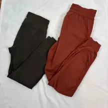 Lululemon Dance Studio Jogger & Crop Leggings Pockets Olive Green & Brown Size 6