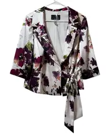 ALEX EVENINGS Women Size XLP Floral Side Tie Jacket Wedding Formal Luxury NWT