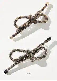 NEW Anthropologie Set Of 2 Crystal Bow Barrettes