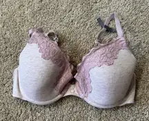 Aerie Lace Detail T-Shirt Bra w/ Underwire Women's Size 32C Moderate Padding