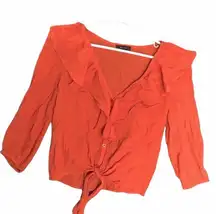 Plunging burnt orange/rust top