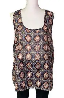 Women's𝅺 Mileage blue patterned open back tank top