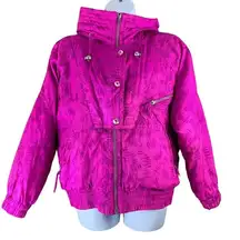 Vintage Large Ski Jacket Magenta Pink Hooded Zip Up Pacific Trail Coat FLAWED