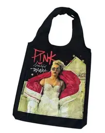Via Penny Lane Reworked Apparel | P!NK Beautiful Trauma Black Canvas Tote Bag OS