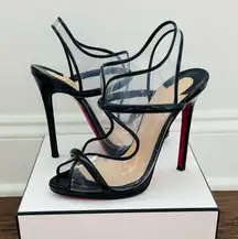 Christian Laboutin Aqua Ronda 120 Sandals 40 Transparent Black