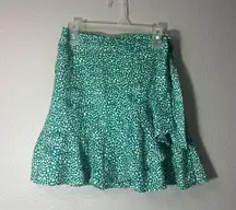 Ruffle Mini Skirt In Green