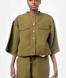ULLA JOHNSON‎ Kloe Jacket in Olive Military Size 10