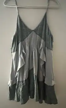 POL Green and Gray Tank Dress Size Large