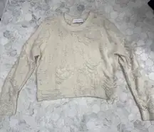 Jeans Bateau Neckline Long Sleeve Crop Top