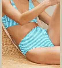 NWT Aerie Crinkle Stripe High Cut Bikini Bottom