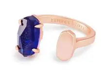 Kendra Scott Rose Gold Pryde Ring in Navy Dusted Glass