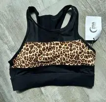 Zyia Sports Bra Black Leopard All Star Bra Size Small NWT