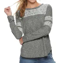 Rewind Marled Long Sleeve  Top
