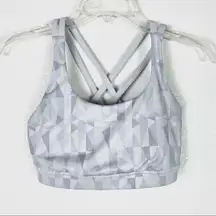 Lululemon Energy Silver Grey Geometric Strappy Sportsbra