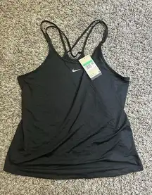 NWT Nike Tank Top Womens Dri-fit XL Black One Luxe Strappy Training Athleisure