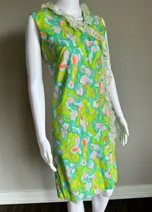 Vintage 1960’s Psychedelic Dress With Ruffle Details