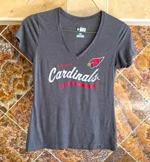 NFL Women's Arizona Cardinals  Team Branded Gray V-Neck T-Shirt Size Medium