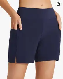 Women's 5" Quick Dry High Waisted Swim Board Shorts UPF 50+ Swimsuit Bottom Trunks with Liner