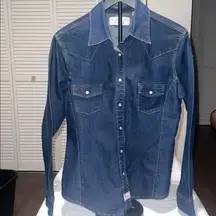 Levi Strauss Vintage Tailored Fit Denim Shirt Size Large