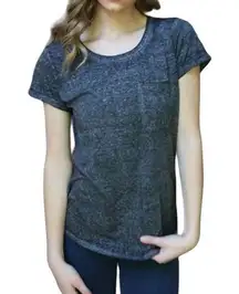 Abercrombie & Fitch  Women's Pocket Basic Tee Shirt Heather Dark Grey Small