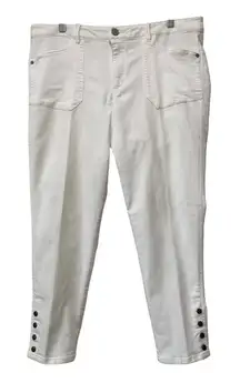 Democracy White Freedom Ankle Skimmer Jeans Size 16 Stretch Casual Resort Travel