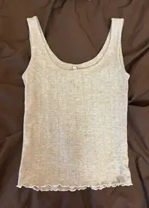 Only Gray Ribbed Tank Top