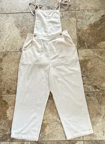 No Comment Womens Beige‎ Cotton Blend Lightweight Wide Leg Overalls - Size XL