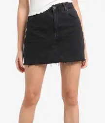 Co. Womens Black Denim Distressed Y2K mini Skirt 101D1