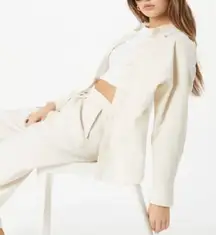 Abercrombie & Fitch Oversized Linen-Blend Button Down Shirt Size XS Ivory Cream