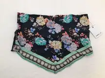 O'NEILL Womens Size Large Floral Print Strapless Halter Crop Top