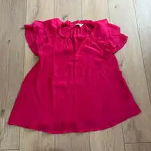 Nanette Lepore Women’s Pink Ruffle Sleeve Blouse Sz M