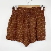 Auguste Brown White Collins Chloe Polka Dot High Rise Shorts Women's Size 4 NWT