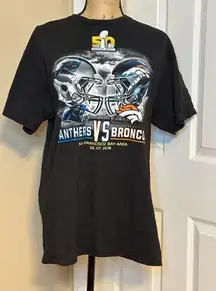 Super Bowl 50 Panthers Vs Broncos Graphic Tee Size L