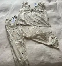 WeWoreWhat Cream Pajama Set with Black Dots