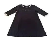 Kate Spade‎ Intimates Black Night Shirt Gown Light Sleeper Heavy Dreamer Size XL