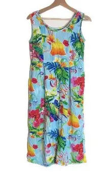 Jams World  Vintage Midi Dress Floral Hawaiian islands Tropical Size XS p