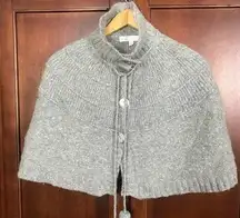 Anthropologie Kaisely Gray Sweater Cape Women's Size S