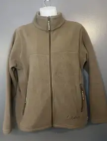 Cabela's Fleece Jacket Womens Medium Brown Full Zip Outdoor Hiking Warm