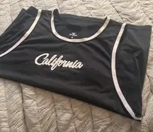 Black Jersey Style Cali Tank Top