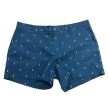 Magellan outdoors Magellan Happy Camper Shorts Women's Plus Size 16‎ Cotton, Nautical Anchor Print