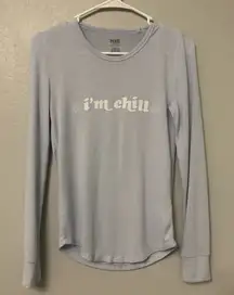 ⭐️Victoria’s Secret PINK I’m chill blue pajama top size XS
