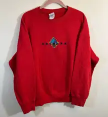 Vintage Fruit of the Loom Red Arizona Embroidered Crewneck Sweatshirt XL