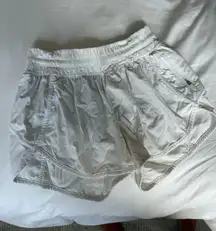 White Lululemon Tracker Shorts 4"