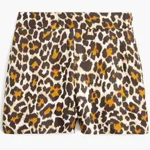 J. Crew BLACK LABEL Flat Front Leopard Print Trouser animal Print Shorts Size 8